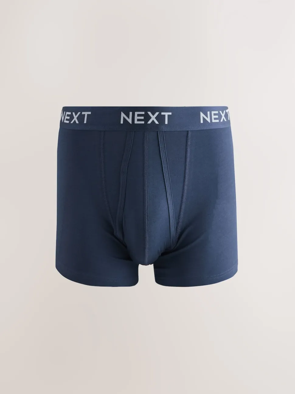 Navy Metallic Waistband Cotton Rich Trunk Boxers 10 Pack