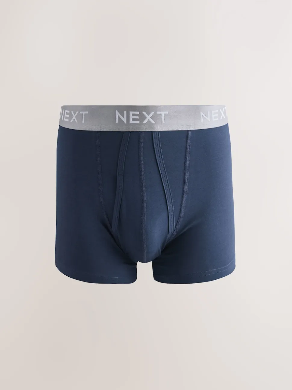 Navy Metallic Waistband Cotton Rich Trunk Boxers 10 Pack