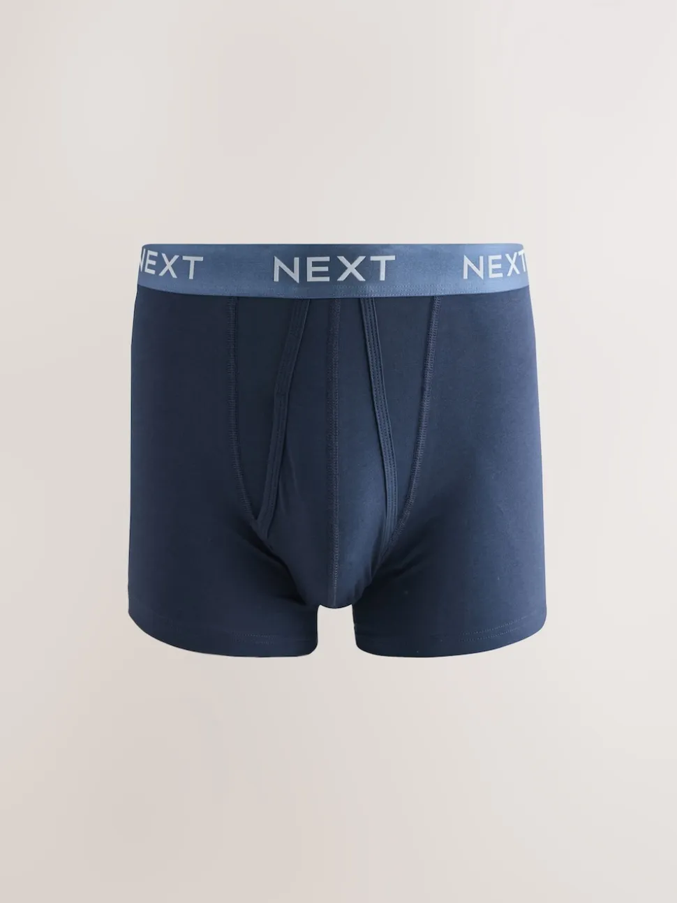 Navy Metallic Waistband Cotton Rich Trunk Boxers 10 Pack