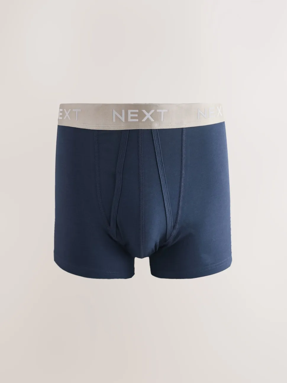Navy Metallic Waistband Cotton Rich Trunk Boxers 10 Pack