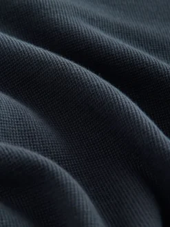 Navy Micro Waffle Long Sleeve T-Shirt