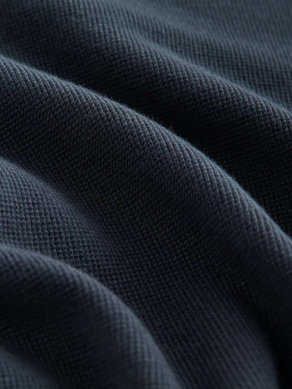 Navy Micro Waffle Long Sleeve T-Shirt