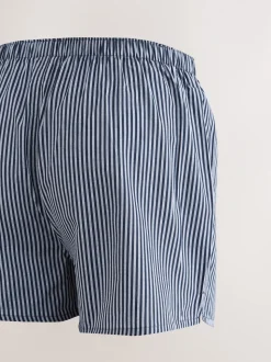 Navy Mixed Pattern 8 pack Woven Pure Boxers