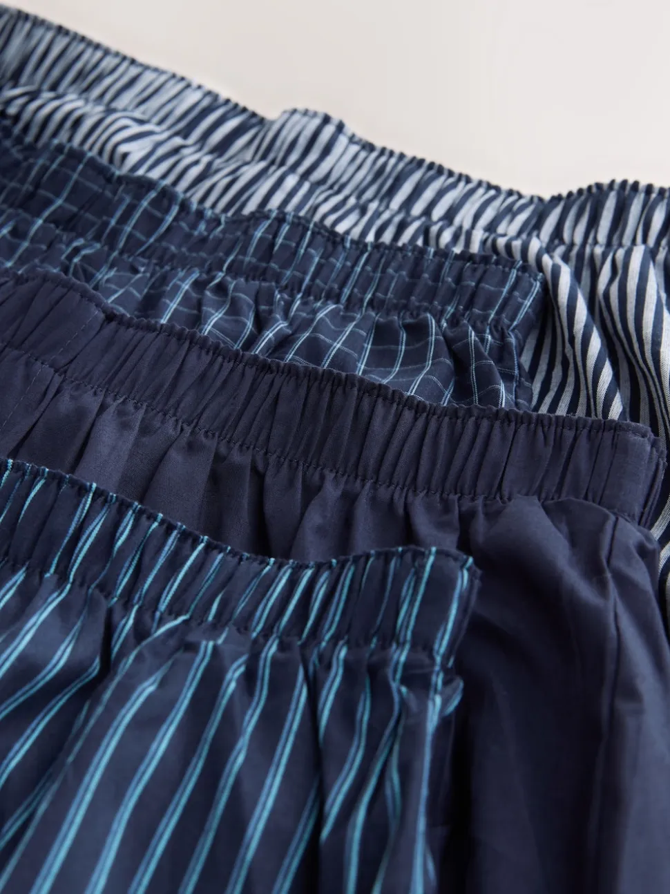 Navy Mixed Pattern 8 pack Woven Pure Boxers