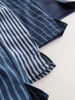 Navy Mixed Pattern 8 pack Woven Pure Boxers