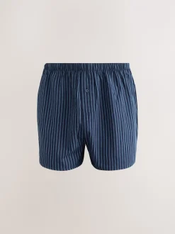 Navy Mixed Pattern 8 pack Woven Pure Boxers
