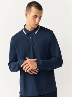 Navy Ottoman Tipped Polo Shirt