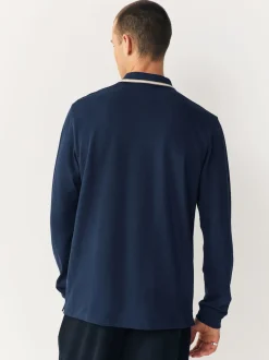 Navy Ottoman Tipped Polo Shirt