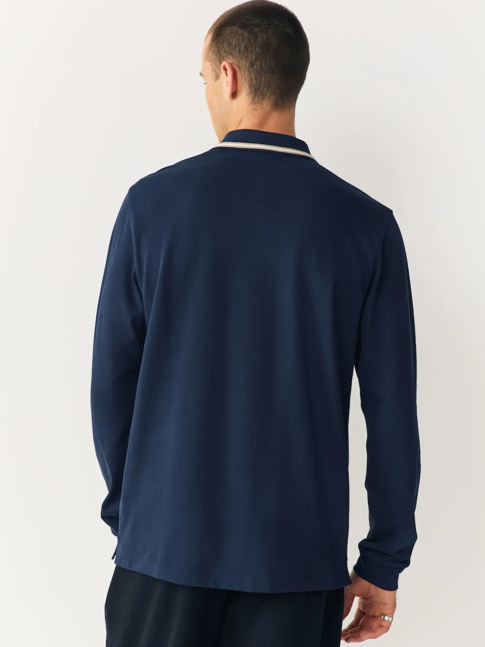 Navy Ottoman Tipped Polo Shirt