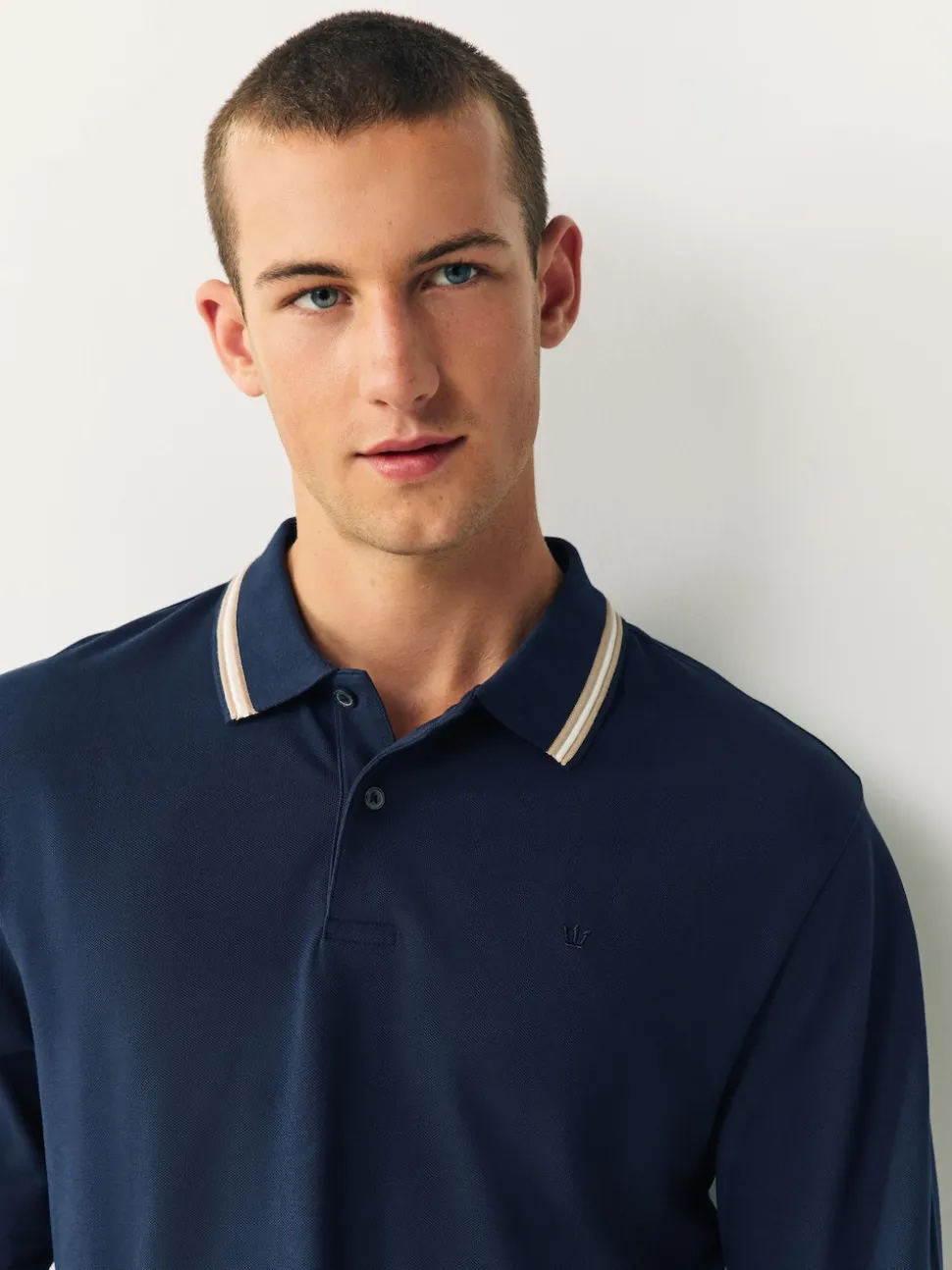 Navy Ottoman Tipped Polo Shirt