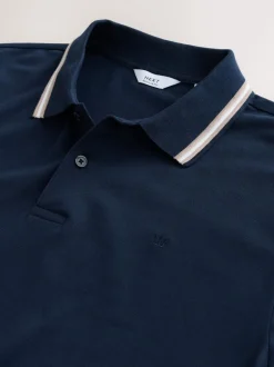 Navy Ottoman Tipped Polo Shirt