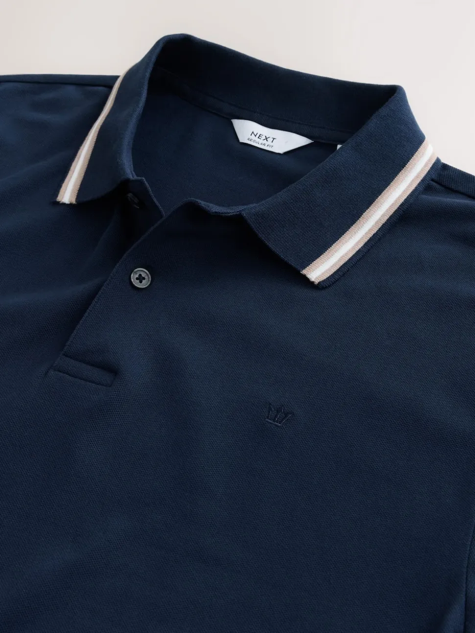Navy Ottoman Tipped Polo Shirt