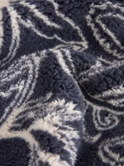 Navy Paisley Borg Overhead Hoodie