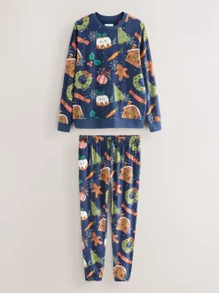 Navy Pudding Matching Family Christmas Pyjamas