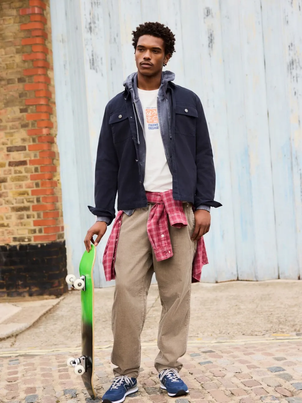 Navy Regular Fit Check Shacket