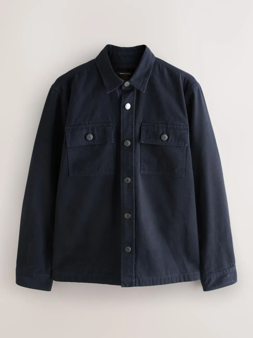 Navy Regular Fit Check Shacket