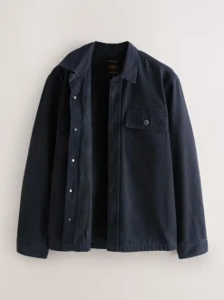 Navy Regular Fit Check Shacket