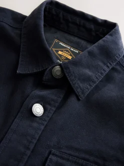 Navy Regular Fit Check Shacket