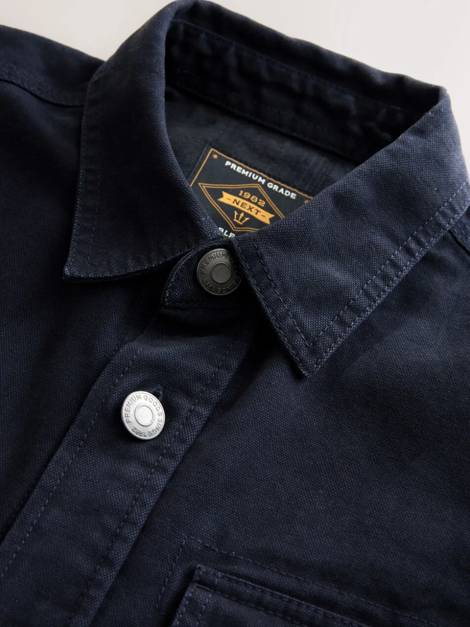 Navy Regular Fit Check Shacket