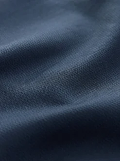 Navy Regular Fit Easy Care Textured Single Cuff Smart Shirt
