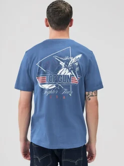 Navy Regular Fit Regular Fit Top Gun License T-Shirt