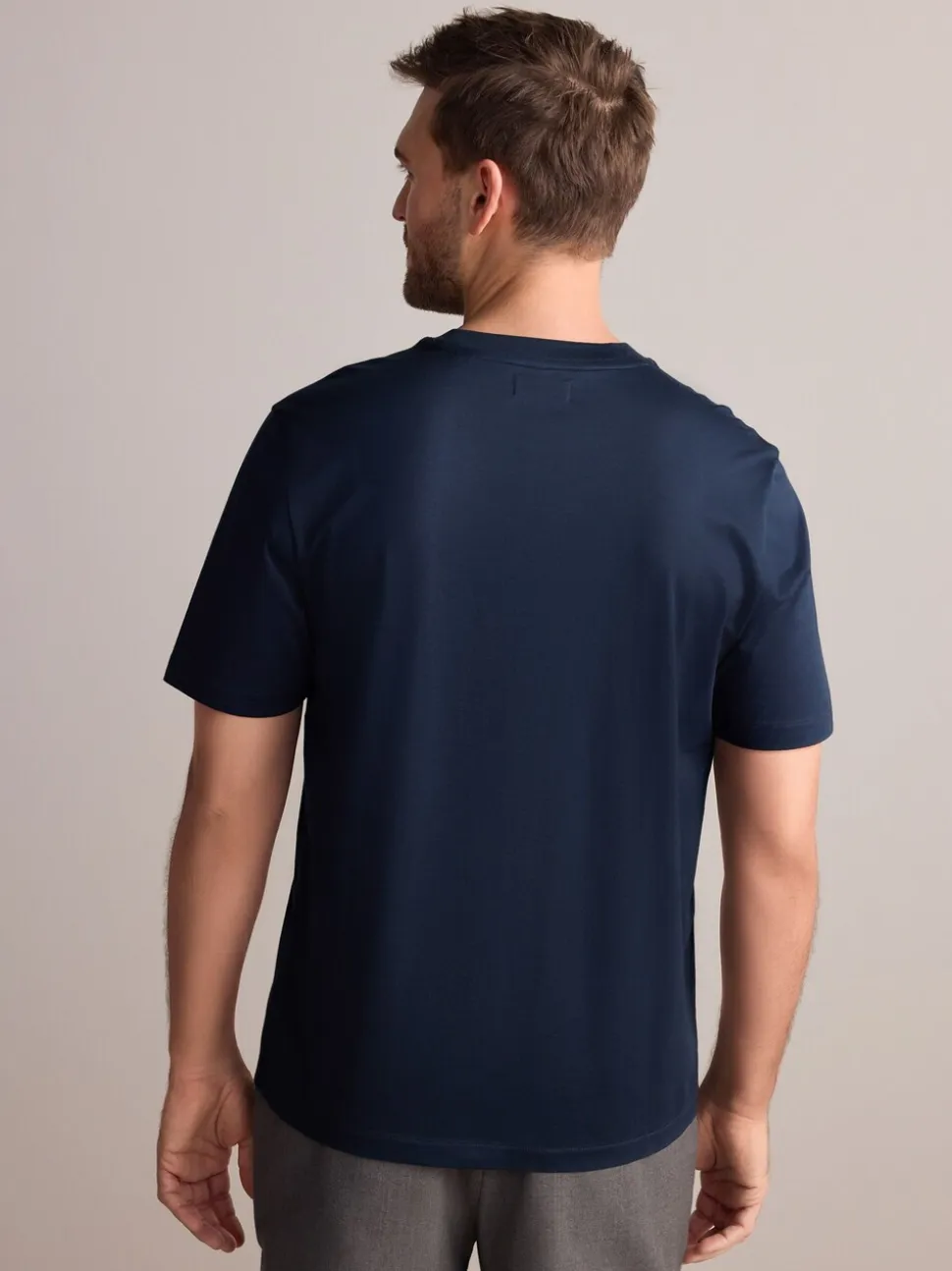 Navy Regular Fit Signature SUPIMA® Cotton Crew Neck T-Shirt
