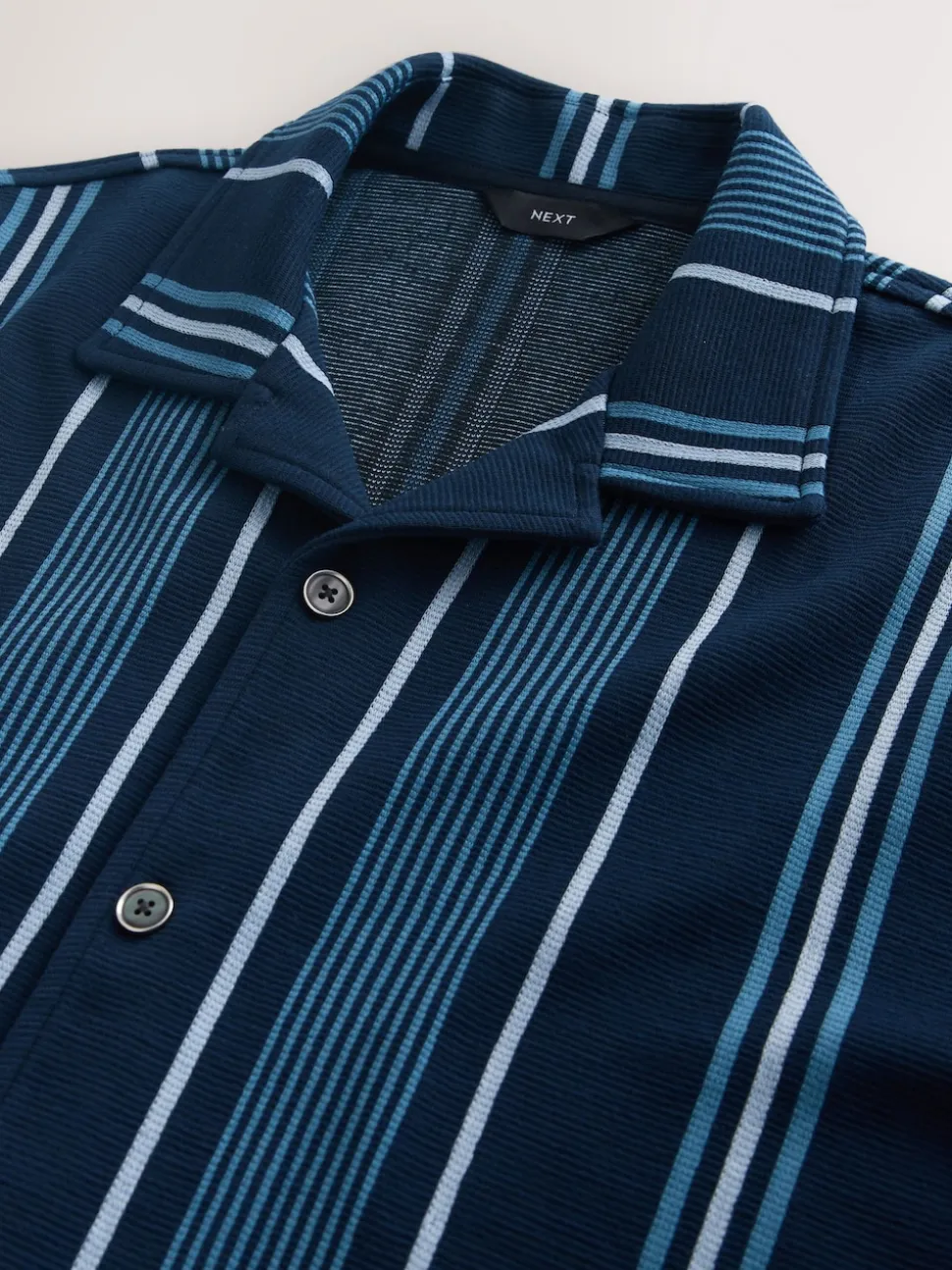Navy Regular Fit Stripe Short Sleeve Jersey Shirt