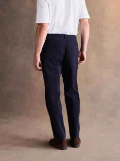 Navy Regular Tapered Fit Soft Touch Brushed Trousers