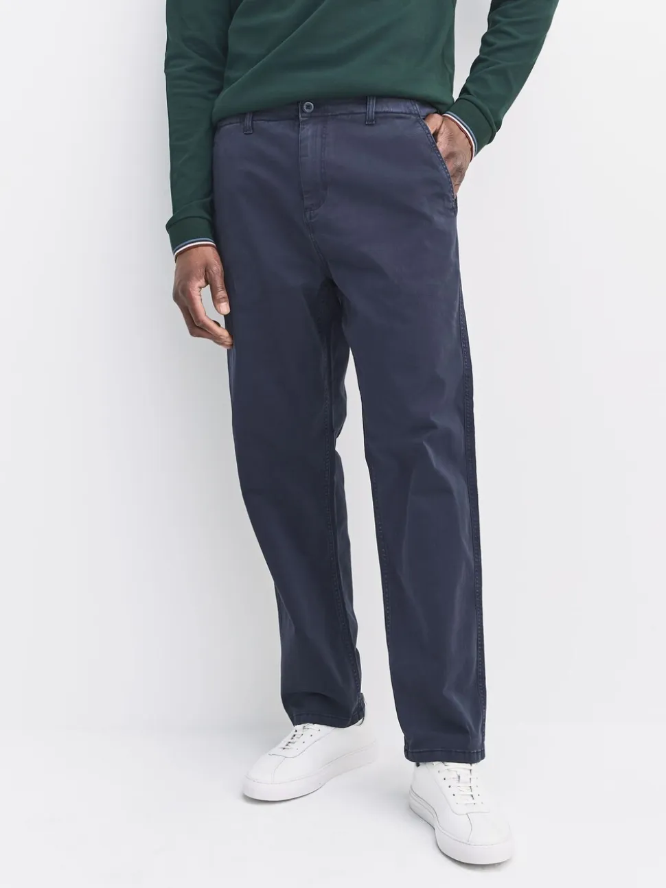 Navy Regular Tapered Fit Authentic Sunbleached Trousers