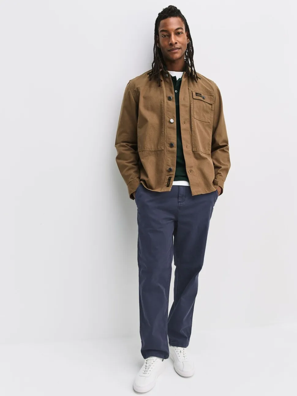 Navy Regular Tapered Fit Authentic Sunbleached Trousers