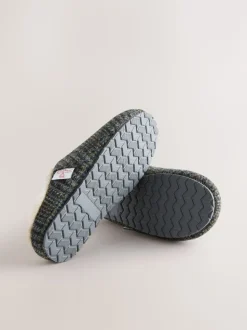 Navy Signature Harris Tweed Mule Slippers