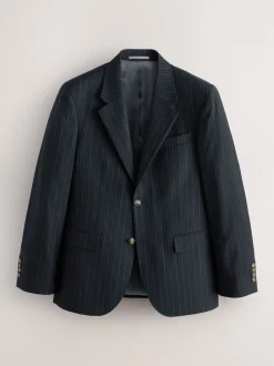 Navy Signature Stripe Empire Mills British 100% Wool Suit Jacket