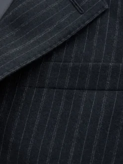 Navy Signature Stripe Empire Mills British 100% Wool Suit Jacket