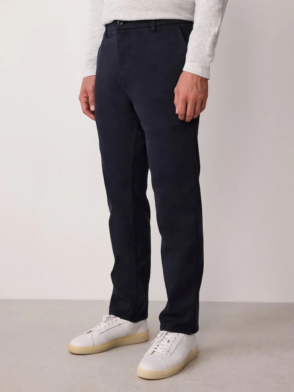 Navy Slim Fit Motionflex Chino Trousers