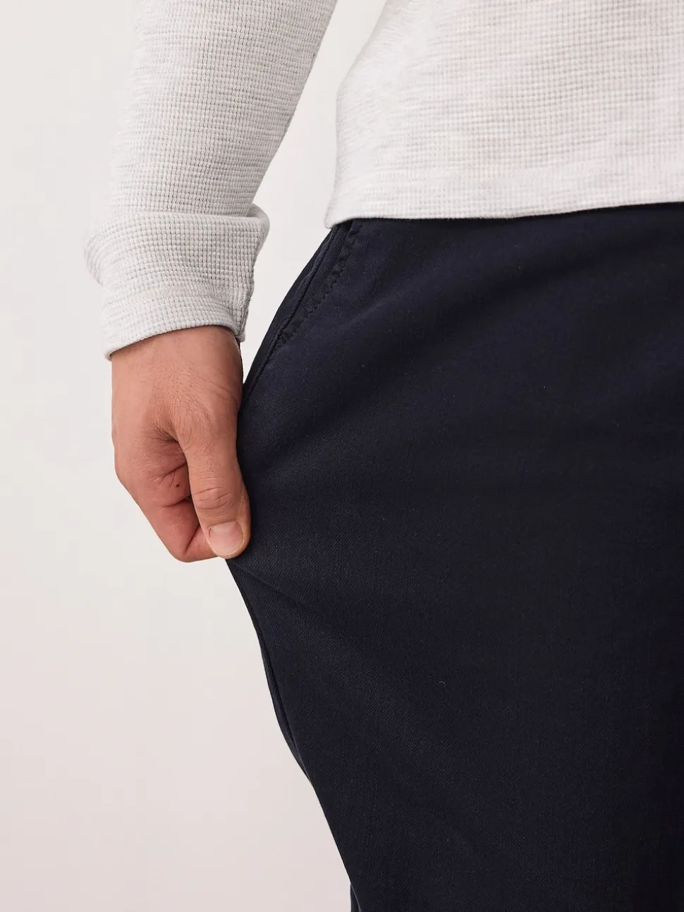 Navy Slim Fit Motionflex Chino Trousers