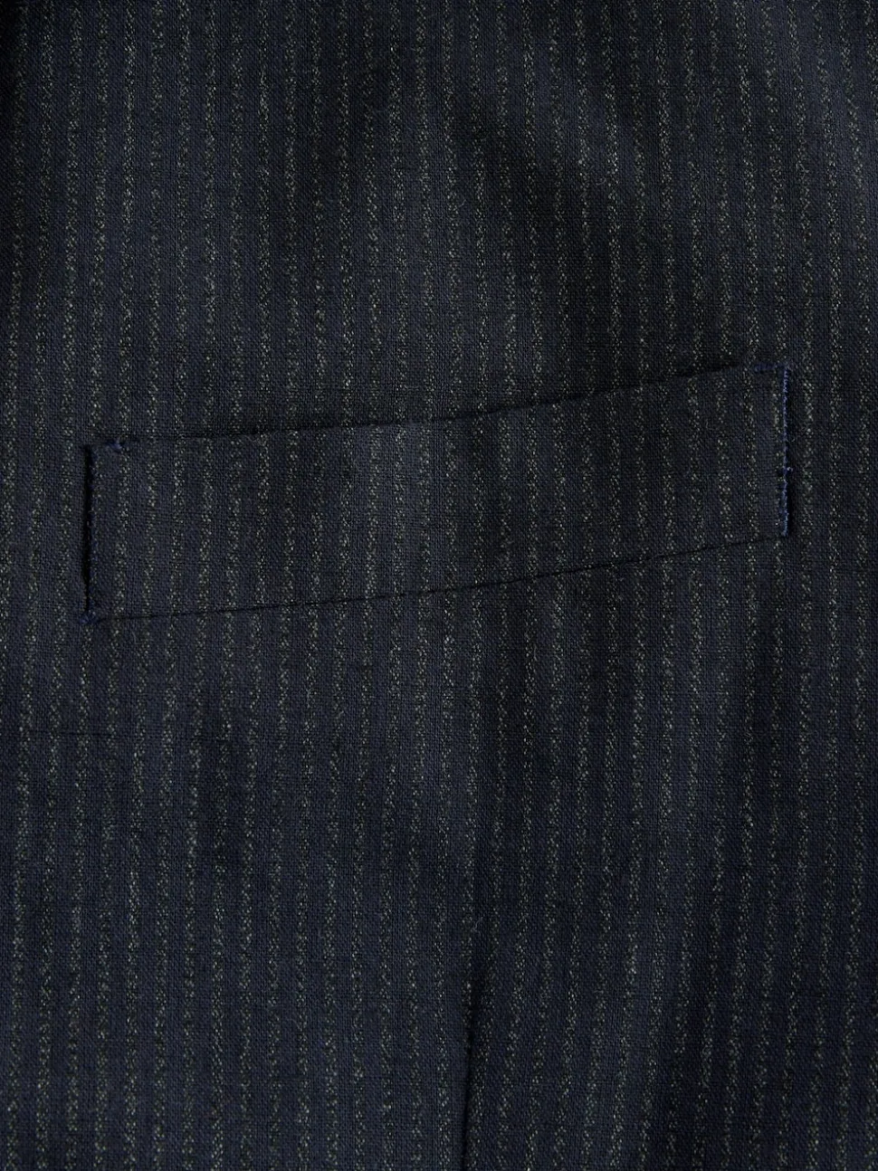 Navy Slim Fit Seersucker Stripe Suit Jacket