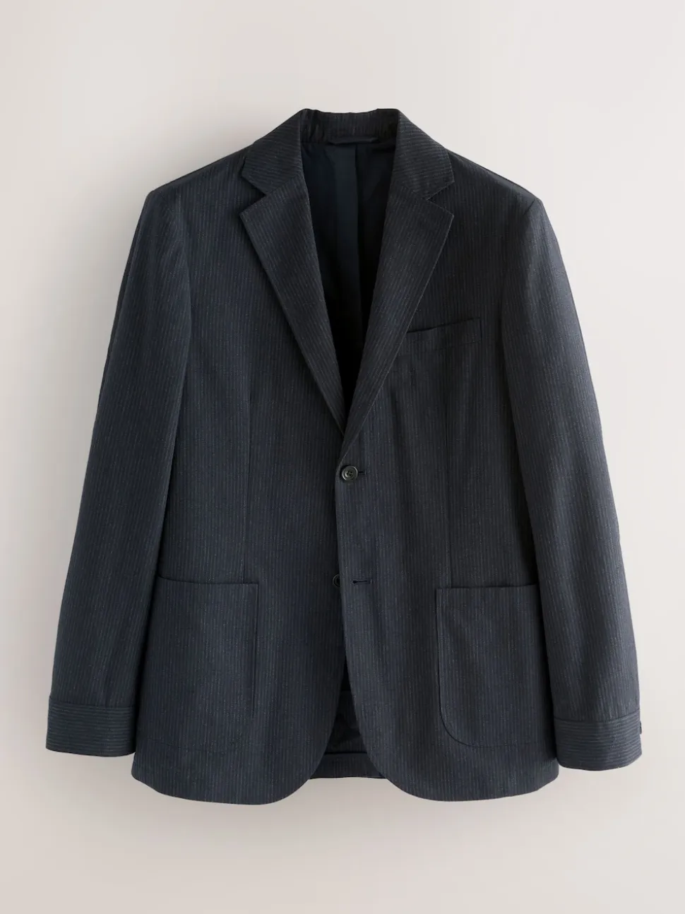 Navy Slim Fit Seersucker Stripe Suit Jacket