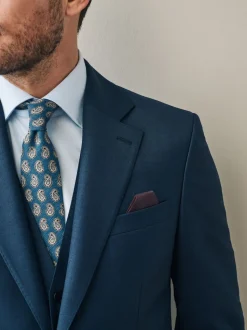 Navy Slim Fit Signature Cerutti 100% Italian Wool Suit Jacket