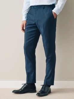 Navy Slim Fit Signature Cerutti 100% Italian Wool Suit Trousers