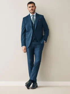 Navy Slim Fit Signature Cerutti 100% Italian Wool Suit Trousers