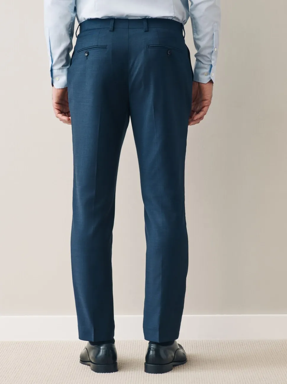 Navy Slim Fit Signature Cerutti 100% Italian Wool Suit Trousers