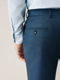 Navy Slim Fit Signature Cerutti 100% Italian Wool Suit Trousers
