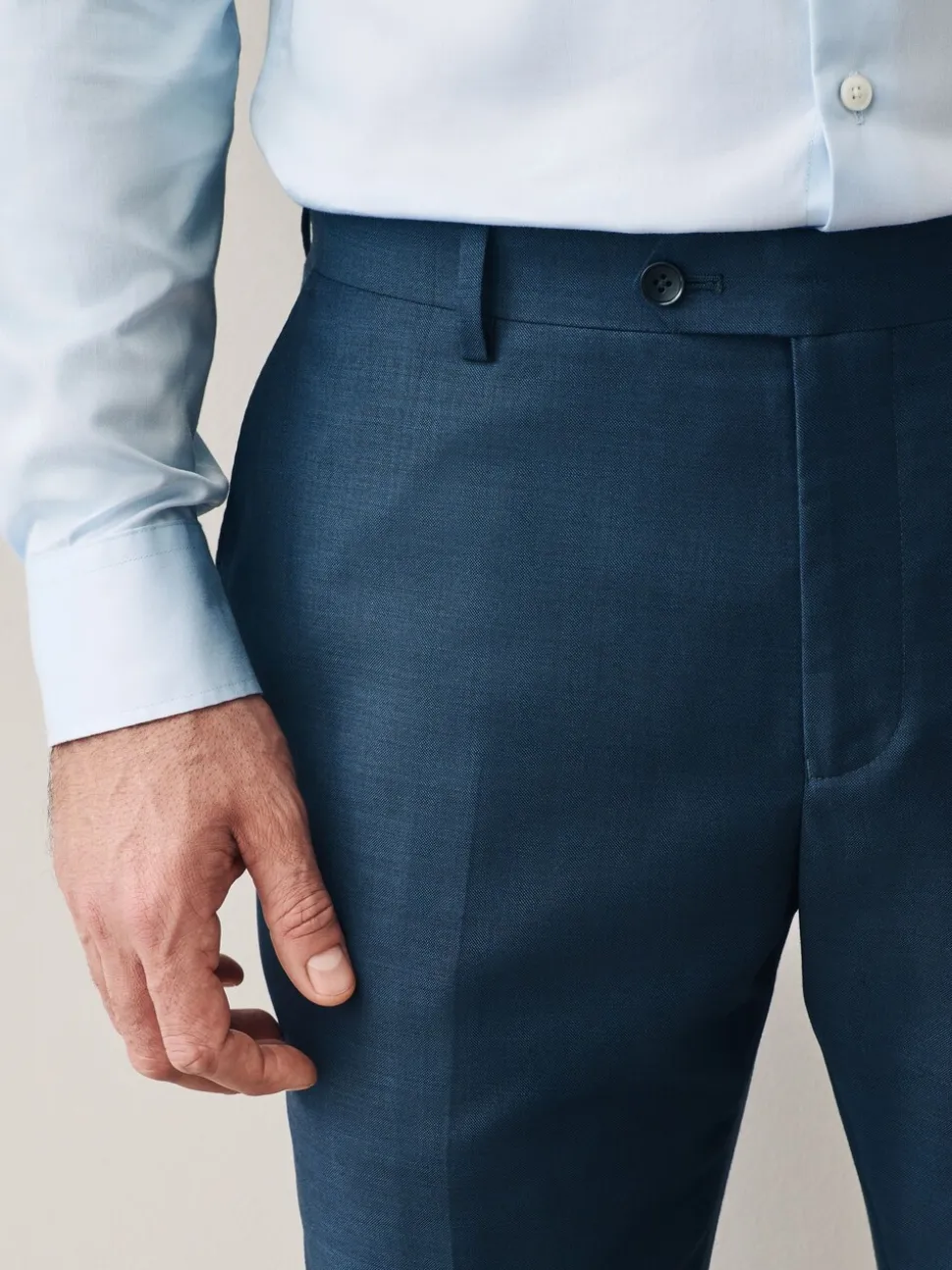 Navy Slim Fit Signature Cerutti 100% Italian Wool Suit Trousers