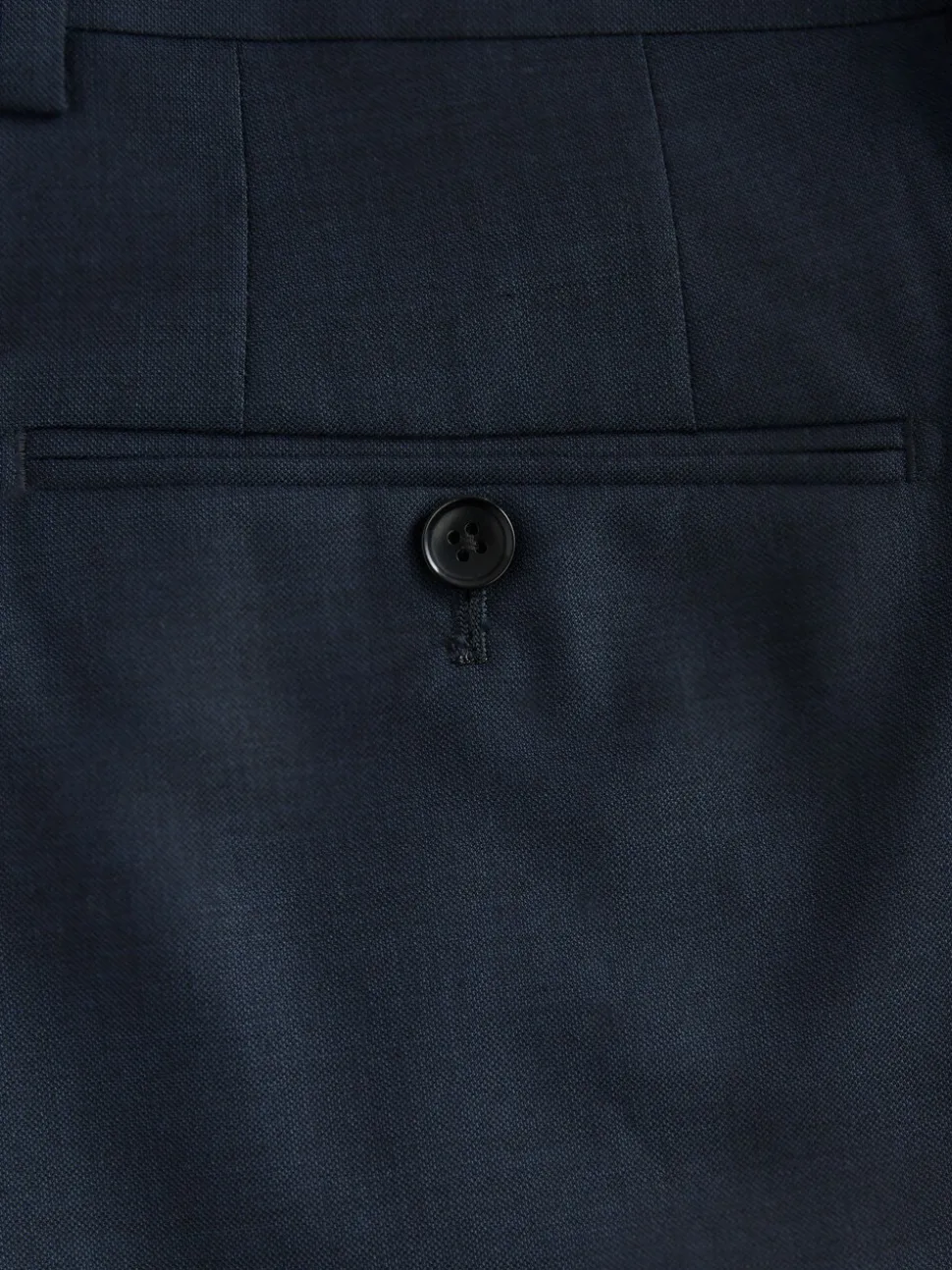 Navy Slim Fit Signature Cerutti 100% Italian Wool Suit Trousers