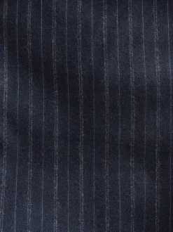 Navy Slim Fit Signature Stripe Empire Mills British 100% Wool Suit Trousers