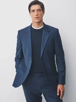 Navy Slim Fit Tailored Fit Wool Blend Motionflex Suit Jacket