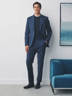 Navy Slim Fit Tailored Fit Wool Blend Motionflex Suit Jacket