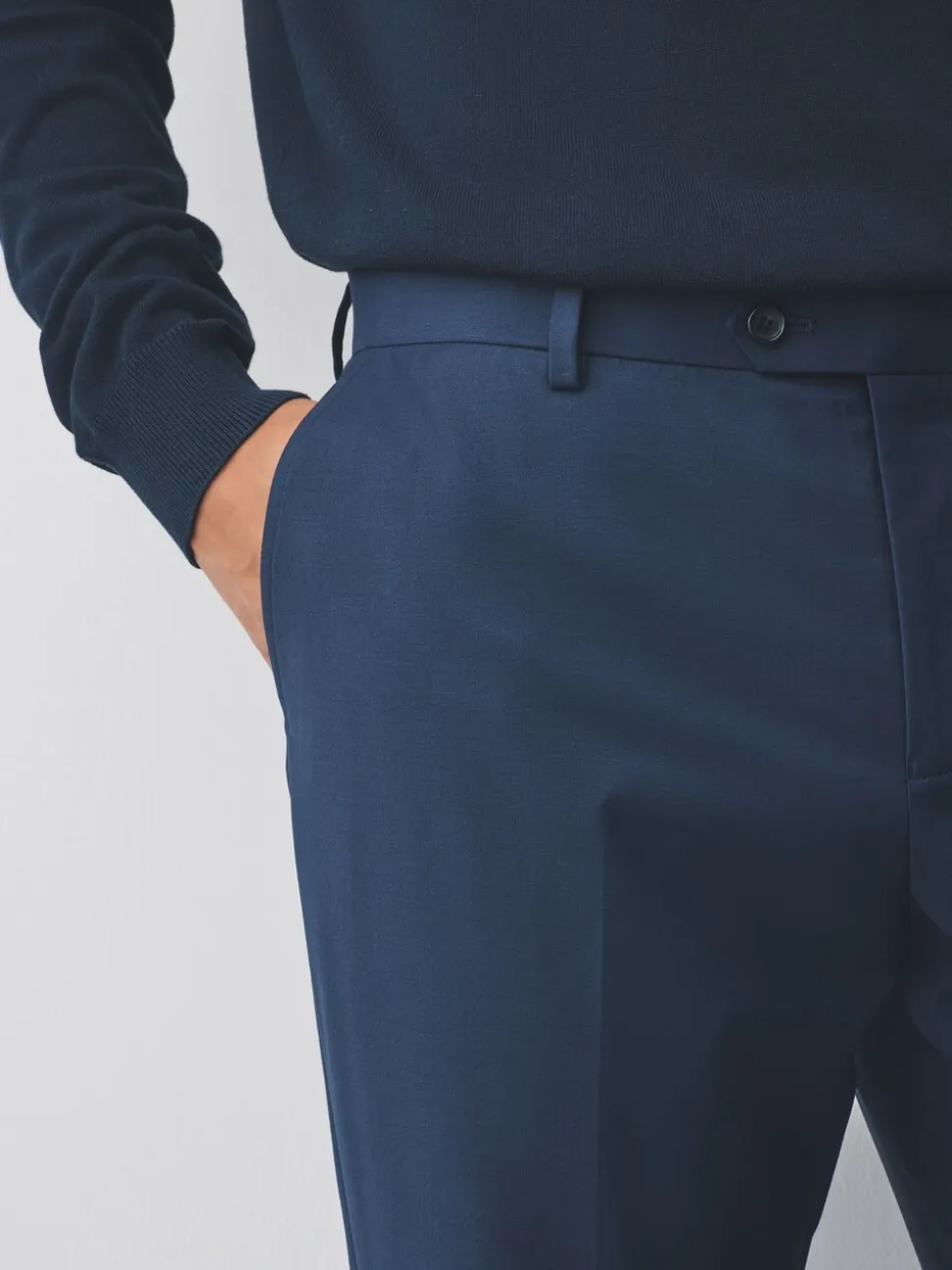 Navy Slim Fit Wool Blend Motionflex Suit Trousers
