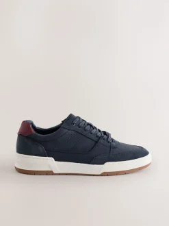 Navy Smart Casual Trainers with Suede Trim