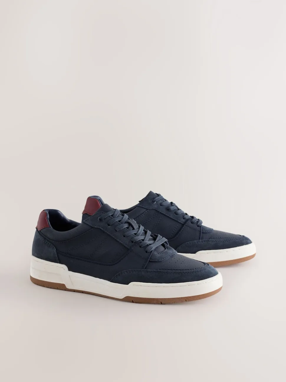 Navy Smart Casual Trainers with Suede Trim